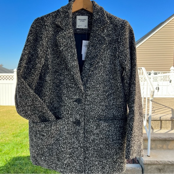 Abercrombie, tweed blazer coat, size small petite - Picture 1 of 12